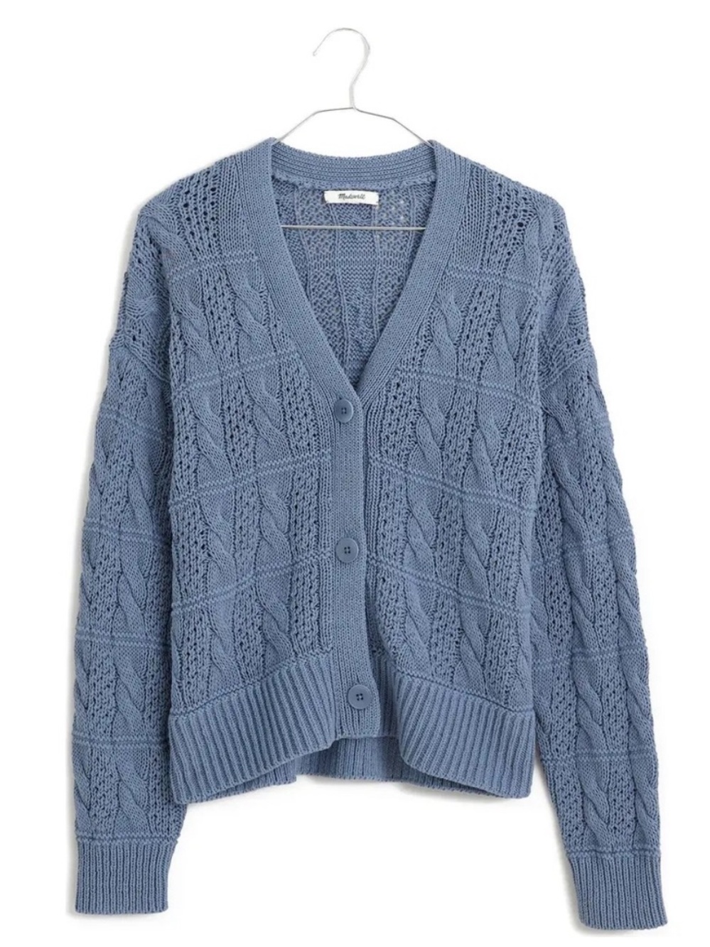 MADEWELL Open Cable-Stitch Cardigan Sweater Size Small NWT
